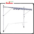 9' 10" Manually-operated Blue/White Waterproof Retractable Awning